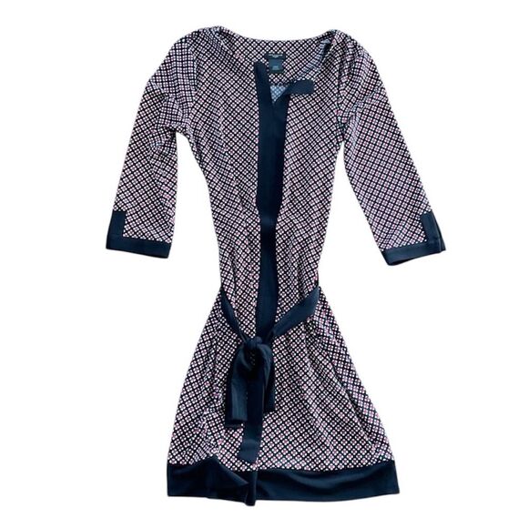 NEW Ann Taylor Petite Half Sleeve Navy and Pink Dress - Picture 1 of 4